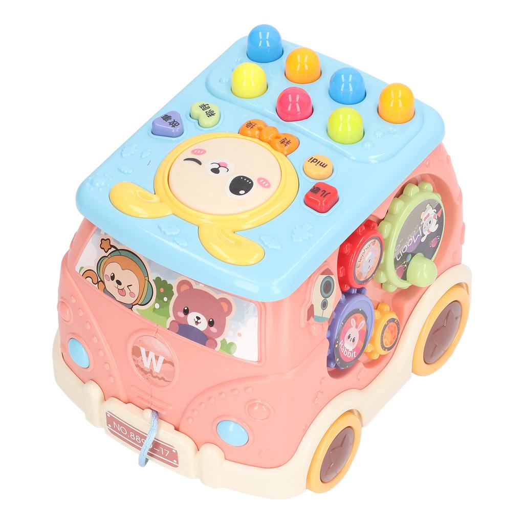 Bus Beat A Mole Toy Educational Sound Light Interactive Musical Learning Activity Cube Bus Toy for