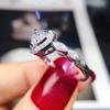 New Brilliant Heart Cubic Zirconia Women Finger-rings Romantic Anniversary Love Gift High-quality Statement Jewelry