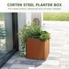 Corten Steel Planter Box 26x26x26 Large Square Plant Pot Outdoor Indoor Heavy Duty Rustic Metal Flower Pot for Patio Porch Deck