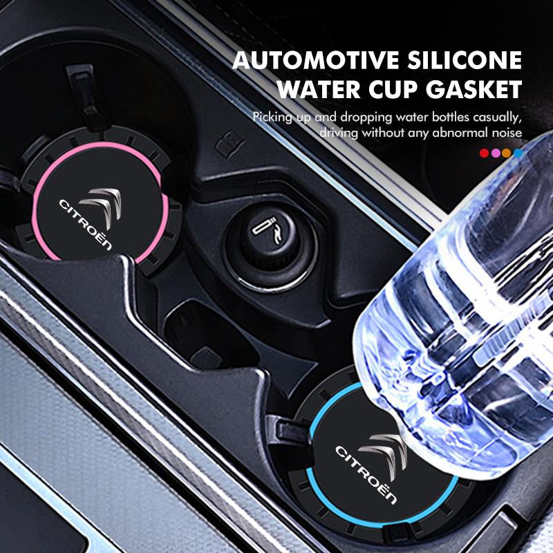 2pcs Car Water Cup Holder Anti Slip Insert Silicone Coaster Pad For Citroen Grand Berlingo Jumper Celysee Xsara Picasso Aircross
