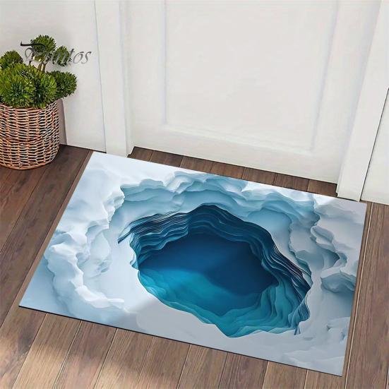 Anti Skid Rug Optical Illusion Floor Mat 3D Hole Area Realistic Bottomless Pit Home Decor Entrance Non-Slip Doormat for Living Room Bedroom