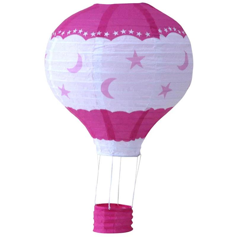 12" 30cm Rainbow Hot Air Balloon Paper Lanterns Ball Lampion Hanging White Wedding Decoration Lampshade Christmas Party Decor