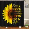Sunflower Butterflies Shower Curtain for Bathroom Decor, Black and Yellow Bath Accessories, Waterproof Polyester with Hook