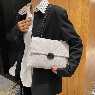 Tendência retrô bolsa de axila feminina 2025 nova bolsa mensageiro de corrente de moda simples estilo estrangeiro losango ombro bolsa quadrada pequena