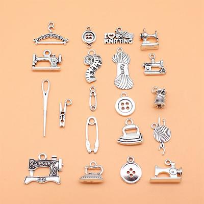 20 Stück/Set Nähen, Stricken, Charms, Schmuckherstellung, Zubehör, niedliche Artikel im Vintage-Stil