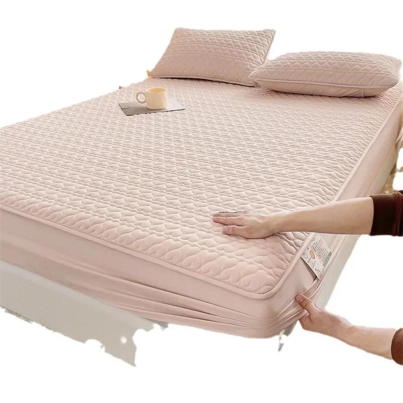 New Class a Waterproof Quilted Fitted Sheet Three-Piece Antibacterial Septate Mattress Protective Cover