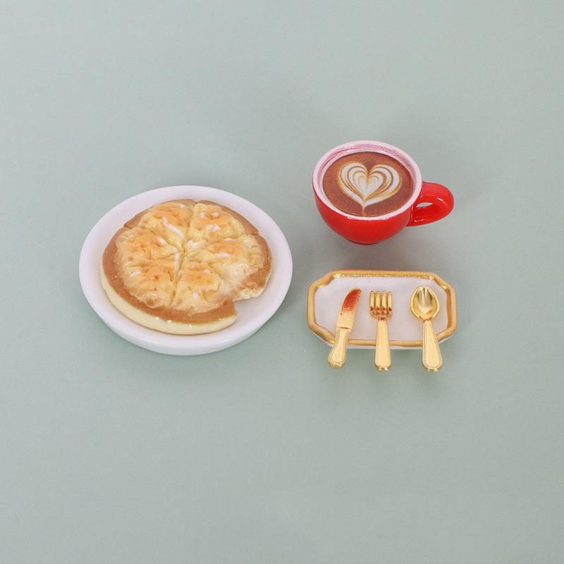 

7 шт./набор Миниатюры для кукольного домика Сырная пицца Посуда Мини Столовые приборы Нож Вилка Ложка Набор Сделай сам Посуда Аксессуары для кукол as the picture