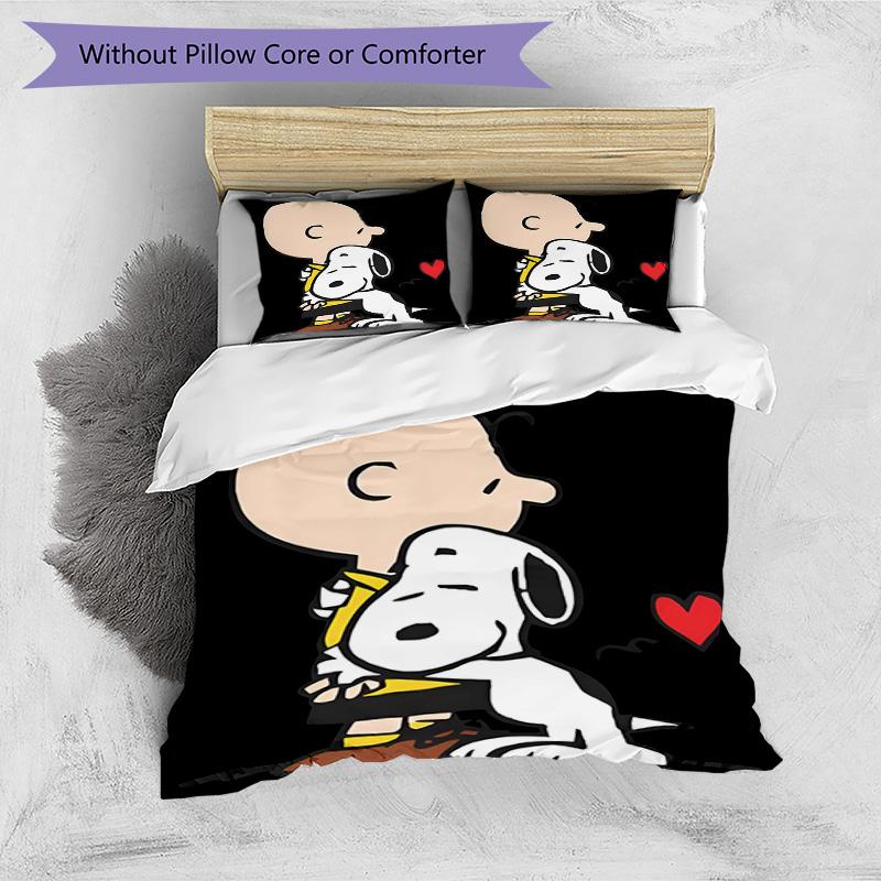 3pcs Duvet Cover Set (1*Duvet Cover + 2*Pillowcase, Without Core), Snoopy Print Bedding Set, Bedroom Decor, All‑Season, Birthday Gift