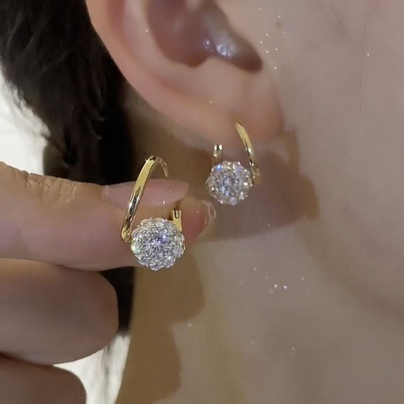 Female Niche Fashion High-end Rotatable Earrings