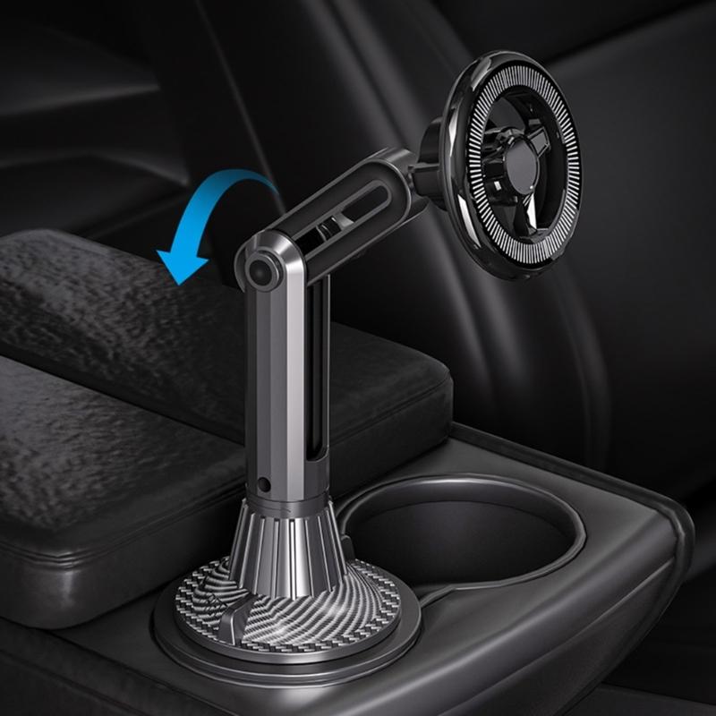 Car Phone Holder Car Cup Holder Mount Cellphone Holder for Phone 17 16 15 14 Magnetic Phone Stand 360 Degree Rotating