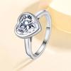 European Bestseller: S925 Sterling Silver Moissanite Irregular Heart Ring for Women