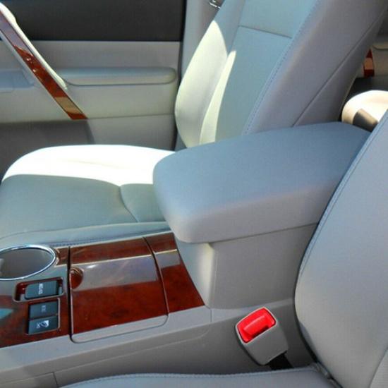 Fits Toyota Highlander 2008-13 Leather Cover Lid Gray Armrest Center Box Console