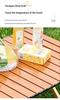 Portable Carbon Steel Roll-Up Camping Table - Foldable BBQ Picnic Dining Table with X-Shaped Legs