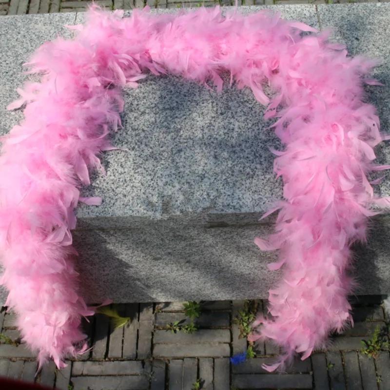 DIY 2 Meters Super Thicken Chandelle Turkey Feathers Boa Trim 80g Scarf/Costume/Party Dress Marabou Feathers for Crafts Boas Plumas