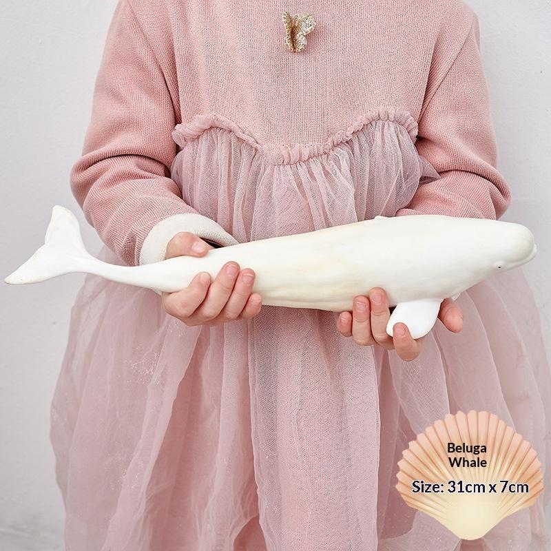 Soft Rubber Marine Animal Model Realistic Great White Shark Blue Whale Turtle Megalodon Duck Toys Collectible Action Figures