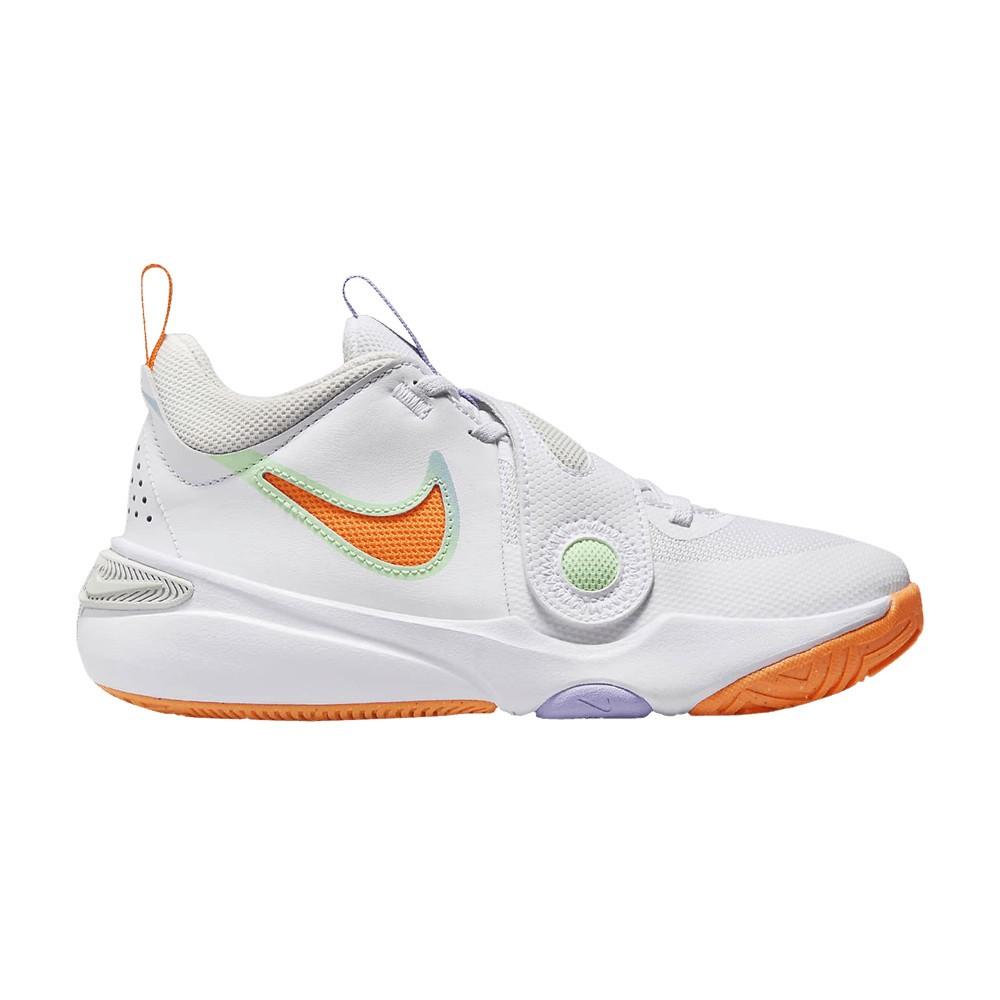 Nike Team Hustle D11 GS  White Total Orange  DV8996-103 38.5