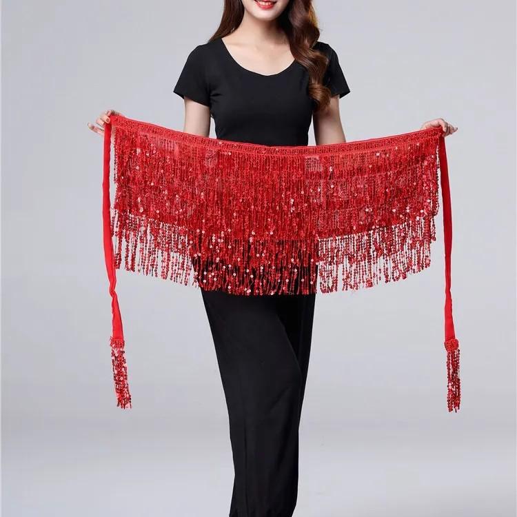 Bohemian Cross-border Belly Dance Hip Scarf with Sequins & Tassels - Women's Waist Chain for Indian Dance Performance