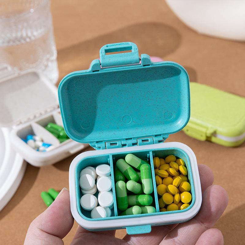 Portable Three-Grid Sealed Medicine Box - Moisture-Proof Plastic Storage for Household Use