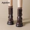 Augusden Women's Chunky Heel High Ankle Boots - Y2K Retro British Style, Thick-Soled, 2025 Collection