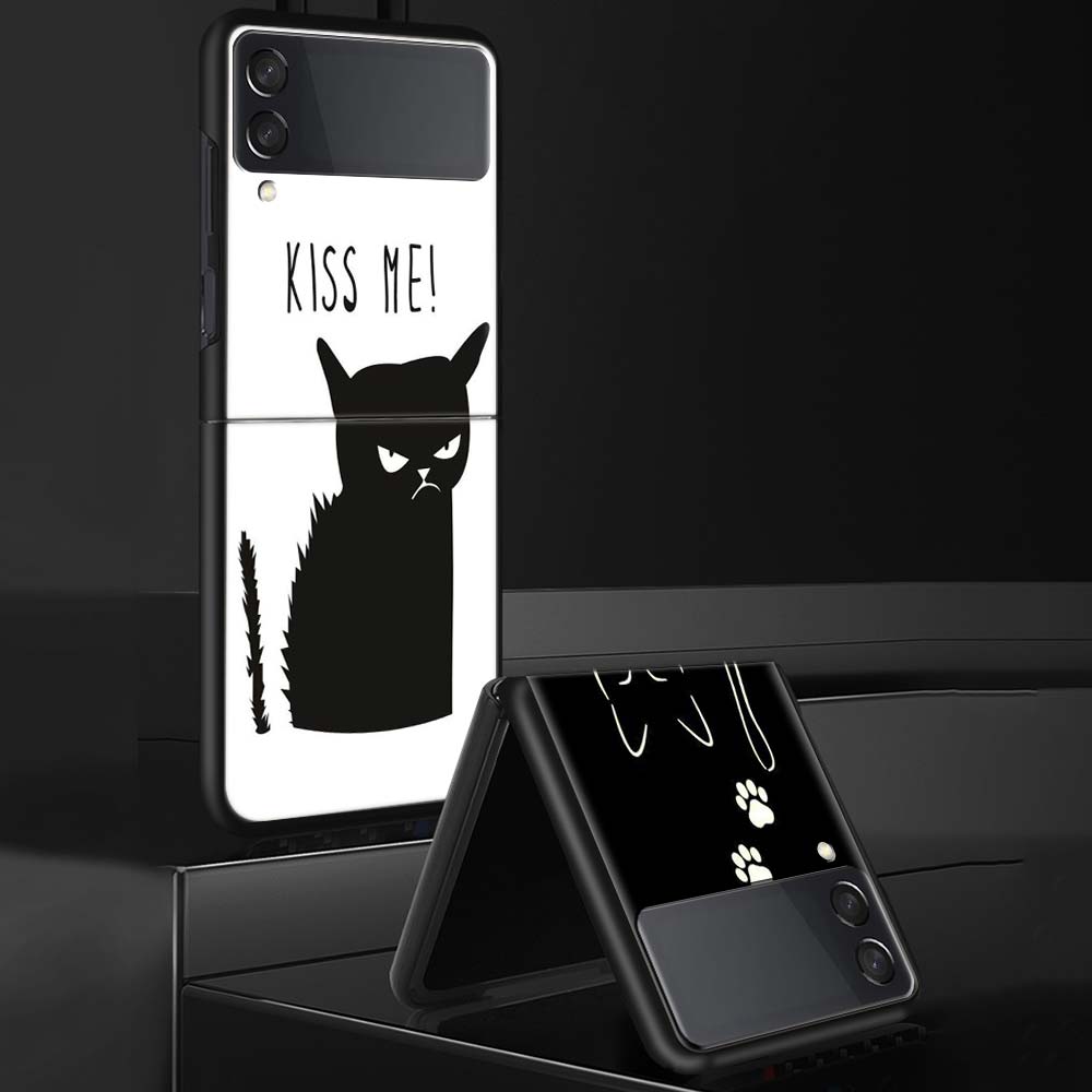 Cat Footprint Funny Paw Cute Phone Case For Samsung Galaxy Z Flip 7 6 5 4 3 5G Cover ZFlip7 ZFlip6 ZFlip4 ZFlip5 ZFlip3 Coque Fu