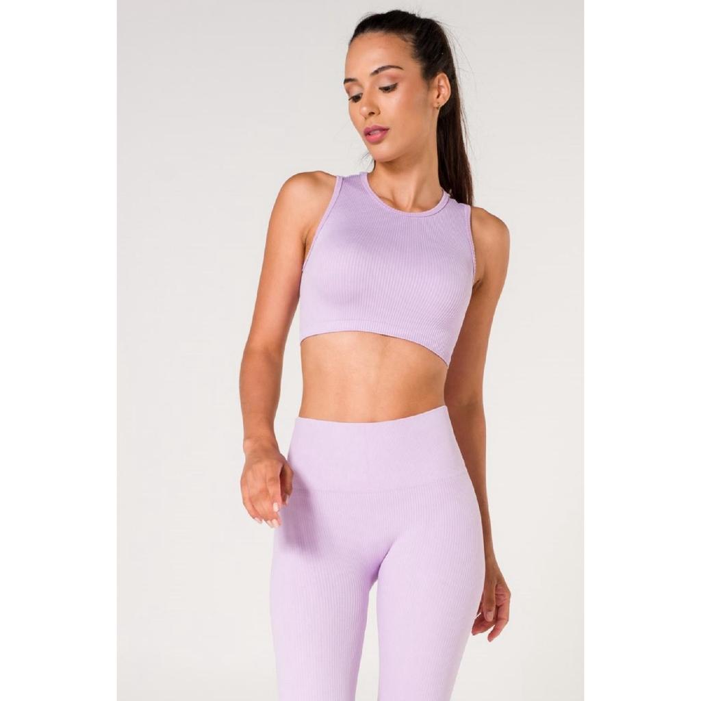 Nahtloser, gerippter Sport-BH