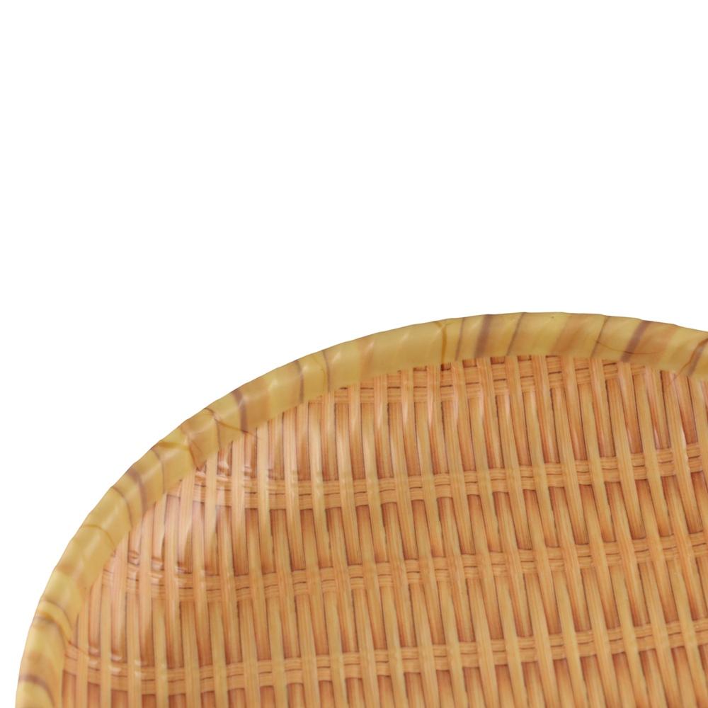 Traditional Bread Dessert Plate Round Decoration Tray Imitation Weaving Dinner Plate  Restaurant