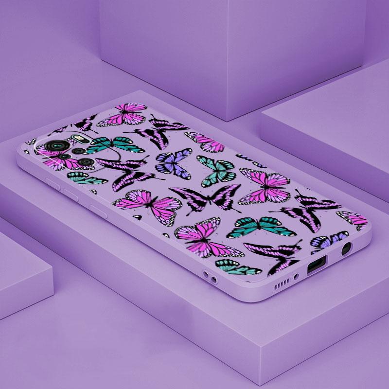 Liebevolle Schmetterling Handyhülle für Redmi Note 11S 9T 9A 11T 9C 10T 10 11 7 10C K40 Pro 9 9S 8 Mode Luxus Silikon Farbige Hülle