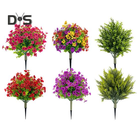 Artificial Boxwood Topiary Ball Tree with Ground Stake UV Resistant Weather-proof Faux Greenery Violet Shrubs Outdoor Garden Porch Patio Fake Boxwood