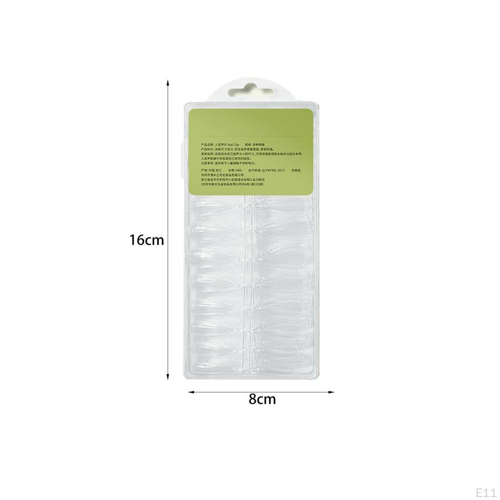 240 Pieces Fake Nails Tips Artificial Manicure with Box Soft Women Girls Elegant Clear Press On