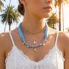 Sea Star Scarf Necklace Seashell Bohemian Style Necklace Trendy Beads Chain Choker  Gold Jewelry