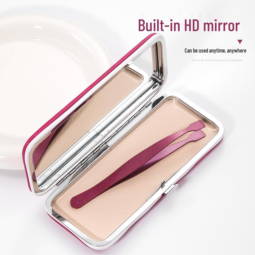 Non-stick Tweezers for False Eyelashes - Beginner & Professional Lash Artist Tool, Golden Feather Clip