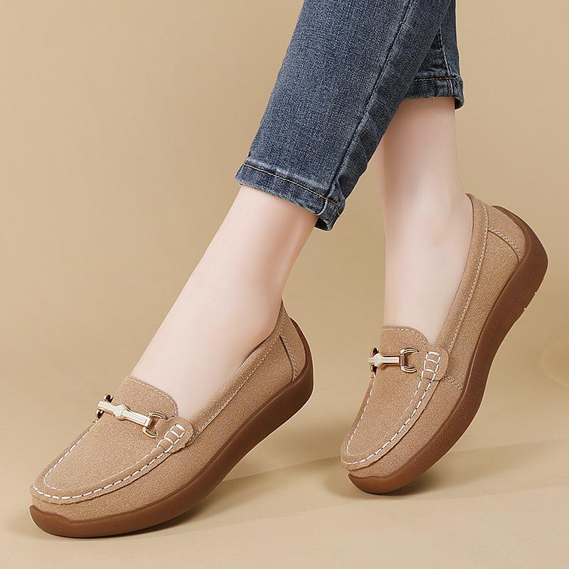 Women Black Moccasins Driving Shoes Flats Casual Nurse Loafers Khaki Minimalist Maternity Shoes Large Size