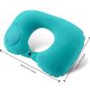 1Pcs Inflate Ring Press Inflateble Pillow U-Shape Neck Pillow  for Outdoor Traveling Car Airplane