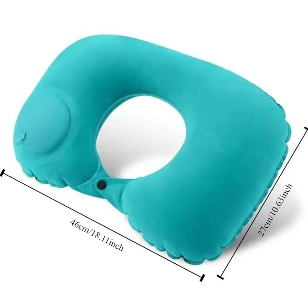 1Pcs Inflate Ring Press Inflateble Pillow U-Shape Neck Pillow  for Outdoor Traveling Car Airplane