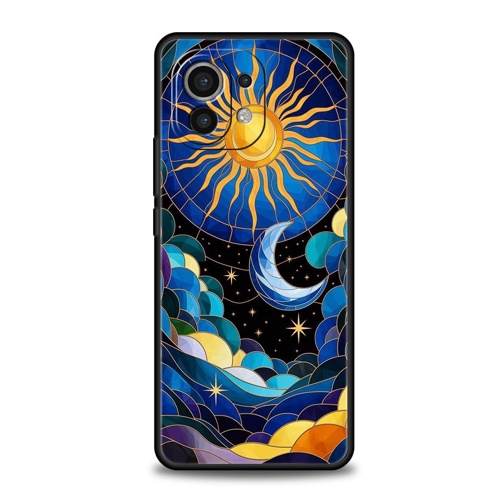 Beautiful Sun Moon Glass Phone Case Cover for Xiaomi Mi 17 15 14 13 12 11 Ultra 15T 14T 13T 12T 11T Pro Lite 5G Soft TPU Shell