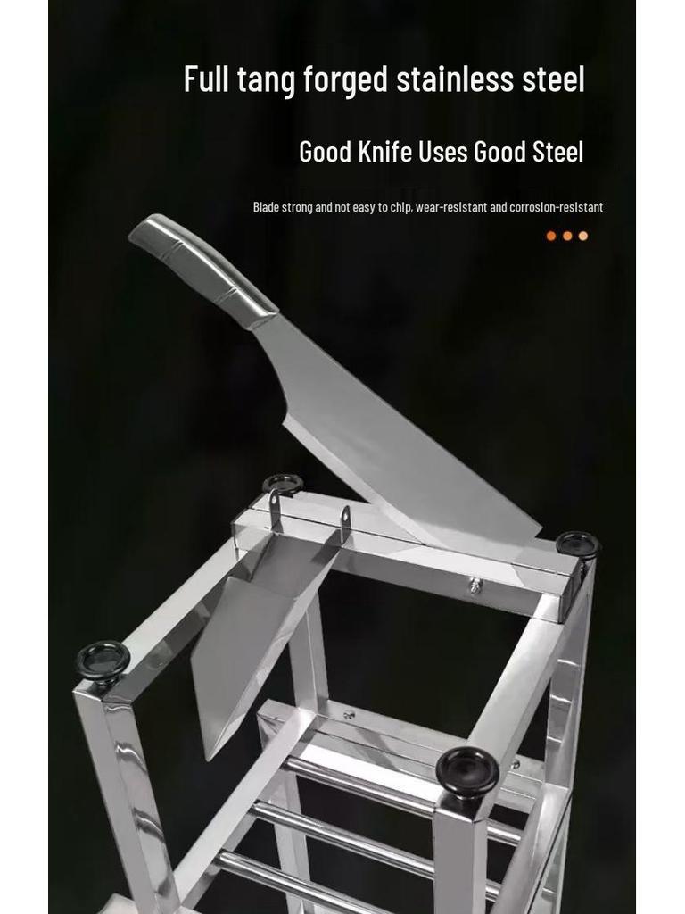 Sugarcane Chopper: All-in-One Stainless Steel Machine for Peeling and Cutting Sugarcane into Sections and Blocks.