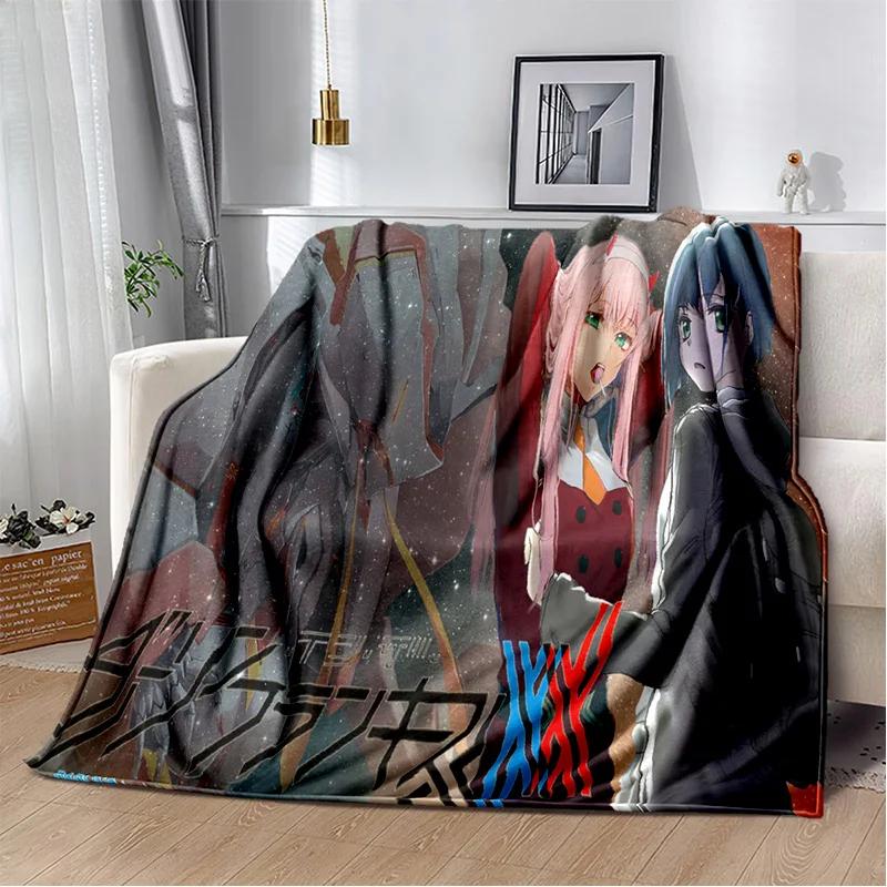 3D Sexy Girl Zero Two DARLING In FRANXX Soft Plush Blanket,Flannel Blanket Throw Blanket for Living Room Bedroom Bed Sofa Picnic