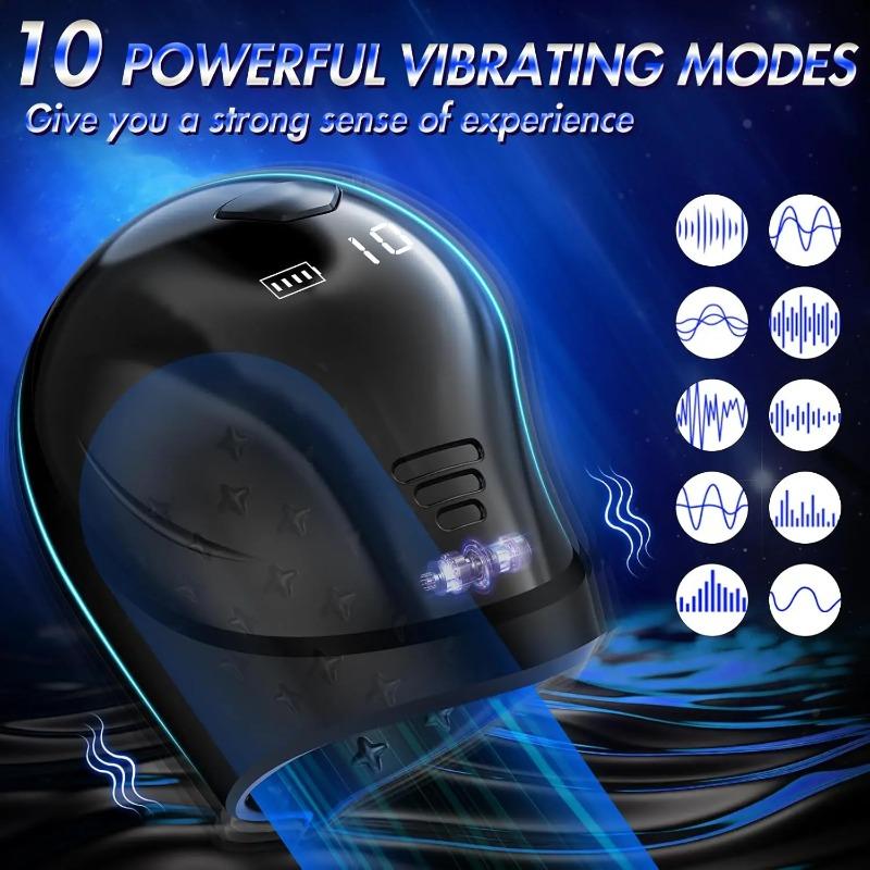Men's Penis Enlargement Trainer – 10-Speed Vibrating Masturbator with Glans Stimulator & Massager (18+ Adult Toy)