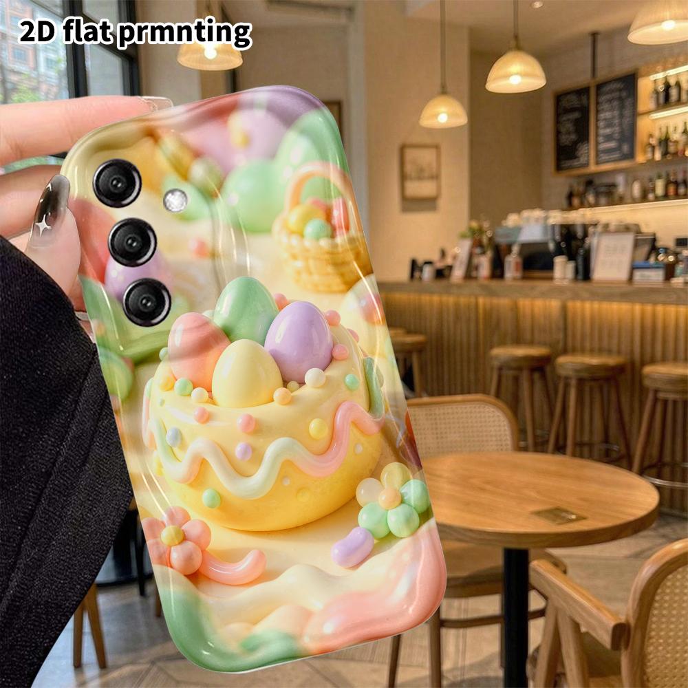 Phone Case: 2D Flat, Fits Samsung Galaxy A34 A35 M05 M06 S20 S22 S21 FE Plus 5G, Colorful Egg Cake, Perfect Christmas and Halloween Holiday Gift
