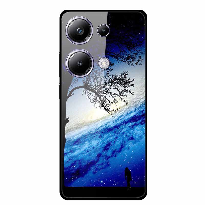 Glass Back Cover For Xiaomi Redmi Note 13 Note13 Pro Case Soft Bumper Hard Tempered Glass Case For Redmi Note 13 Pro Phone Case