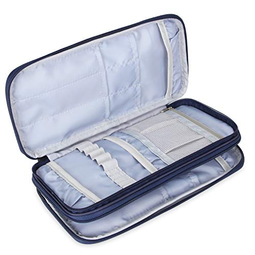 Teamoy Knitting Needle Storage Case for Circular Needles, Knitting Needles (up to 25cm), Crochet Hooks, Lace Hooks, Scissors, Sewing Needles, and Stit