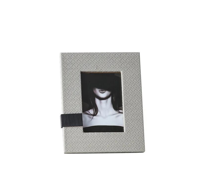 

Фоторамка скандинавская современная плетеная кожаная фоторамка украшение креативный зеленый белый гостиная настольные украшения