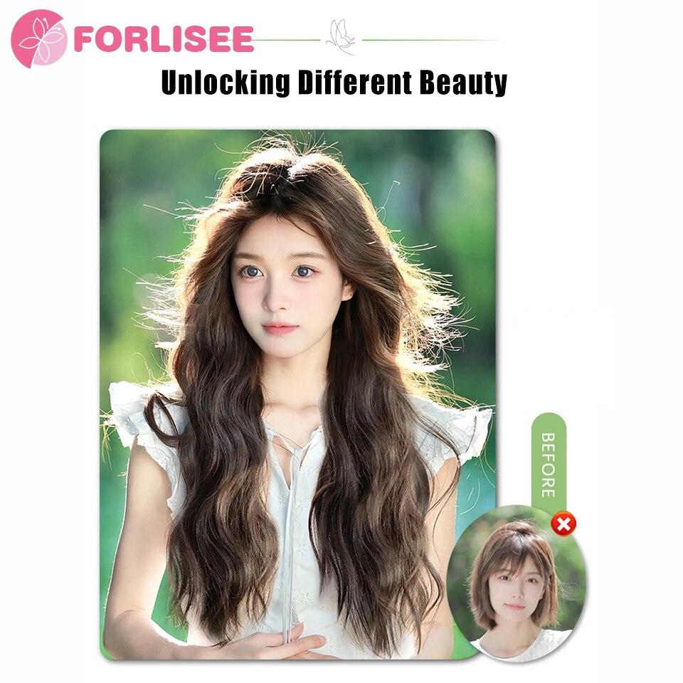 FOR Wig Women's Long Hair Three Piece Extension Long Curly Hair Increase Volume Fluffy Invisible Traceless Pad Hair Wig Pieces