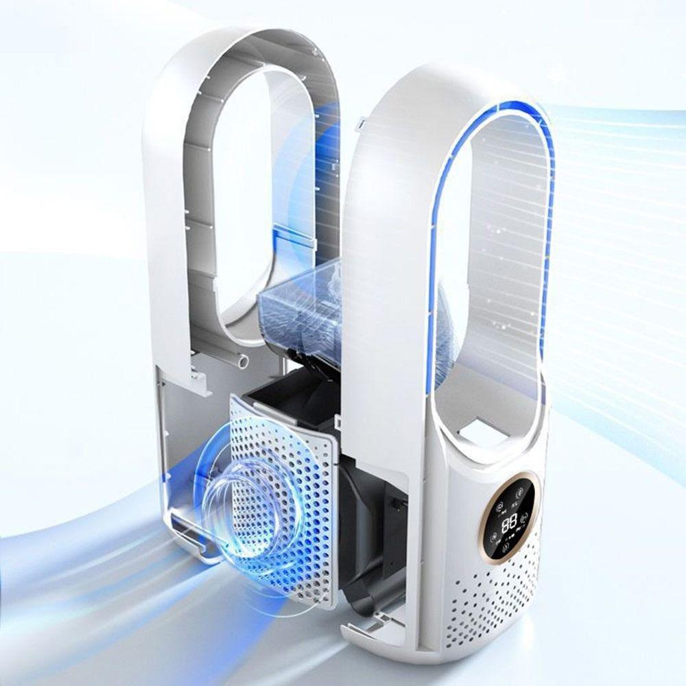 Ventilateur Électrique avec Fonction Minuterie Contrôle 6 Vitesses Ventilateur de Bureau Sans Pales Nouveau Ventilateur Rafraîchisseur Humidificateur