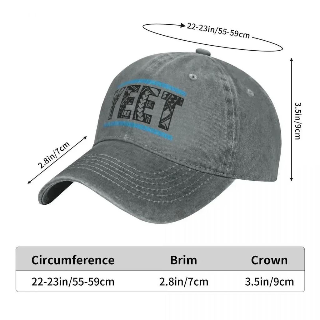 Retro Yeet Logo Baseball Caps Fashion Distressed Washed Quotes Wresting Lovers Hat for Unisex Women Outdoor Running Golf Adjustable