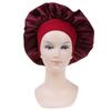 58Cm Solid Color Women Satin Bonnet Cap Night Sleep Hat Adjust Shower Caps