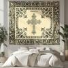 Elegant Psalm 23 Tapestry, Whimsical Black And Gold Scripture Print With Ornate Border For Cozy Christian Home Decor