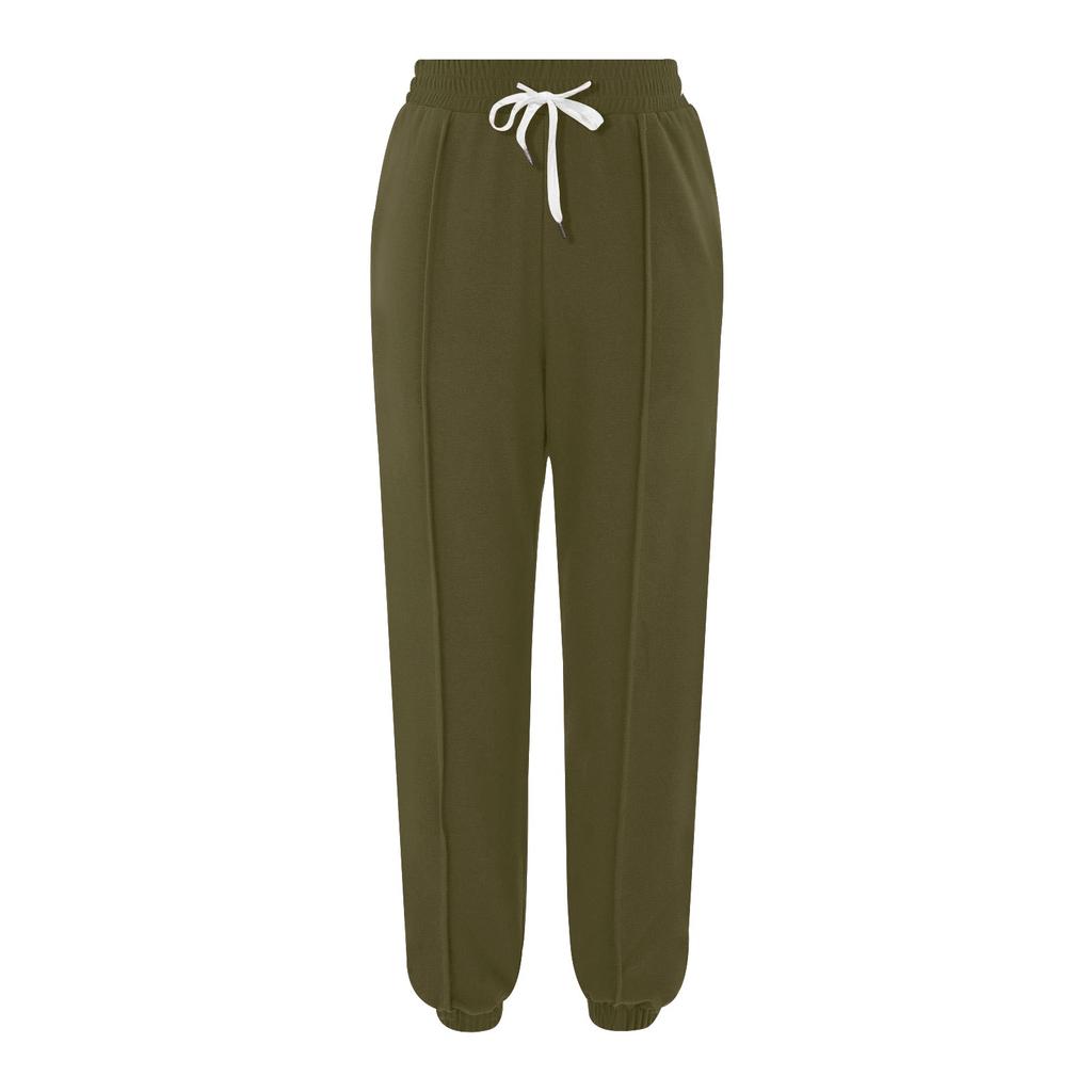 Kadın Düz Renk Günlük Bağcıklı Düz Renk Spor Korse Pantolon Pantolon