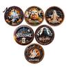 Artistic Wooden Coaster Set 6Pcs/Set Halloween Coasters, Retro Pumpkin Ghost Drink Decorative Coffee Bar Accessories Round Heat Insulation Pads