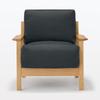 MUJI 1-Seater Recycled Polyester Plain Weave Sofa Cover for Wooden Frame, Charcoal, KB554A3S